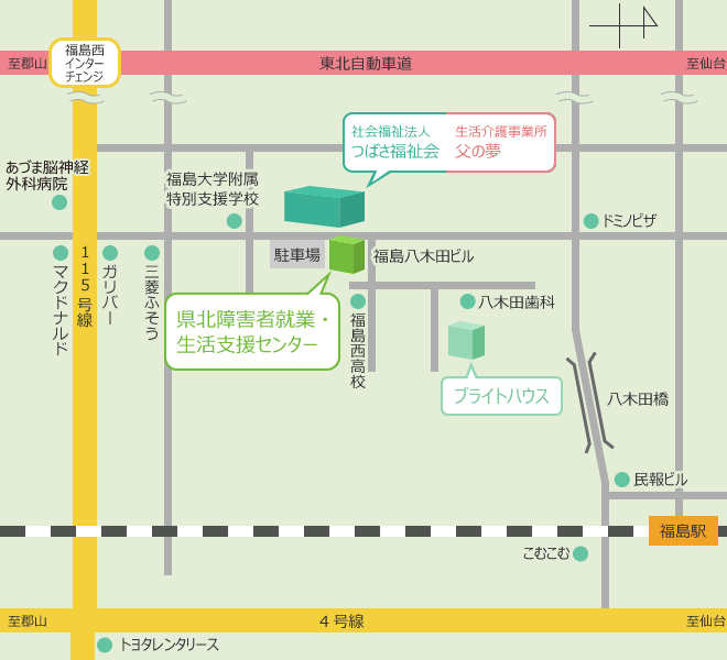 県北障害者就業・生活支援センター 地図 県北障害者就業・生活支援センター 地図